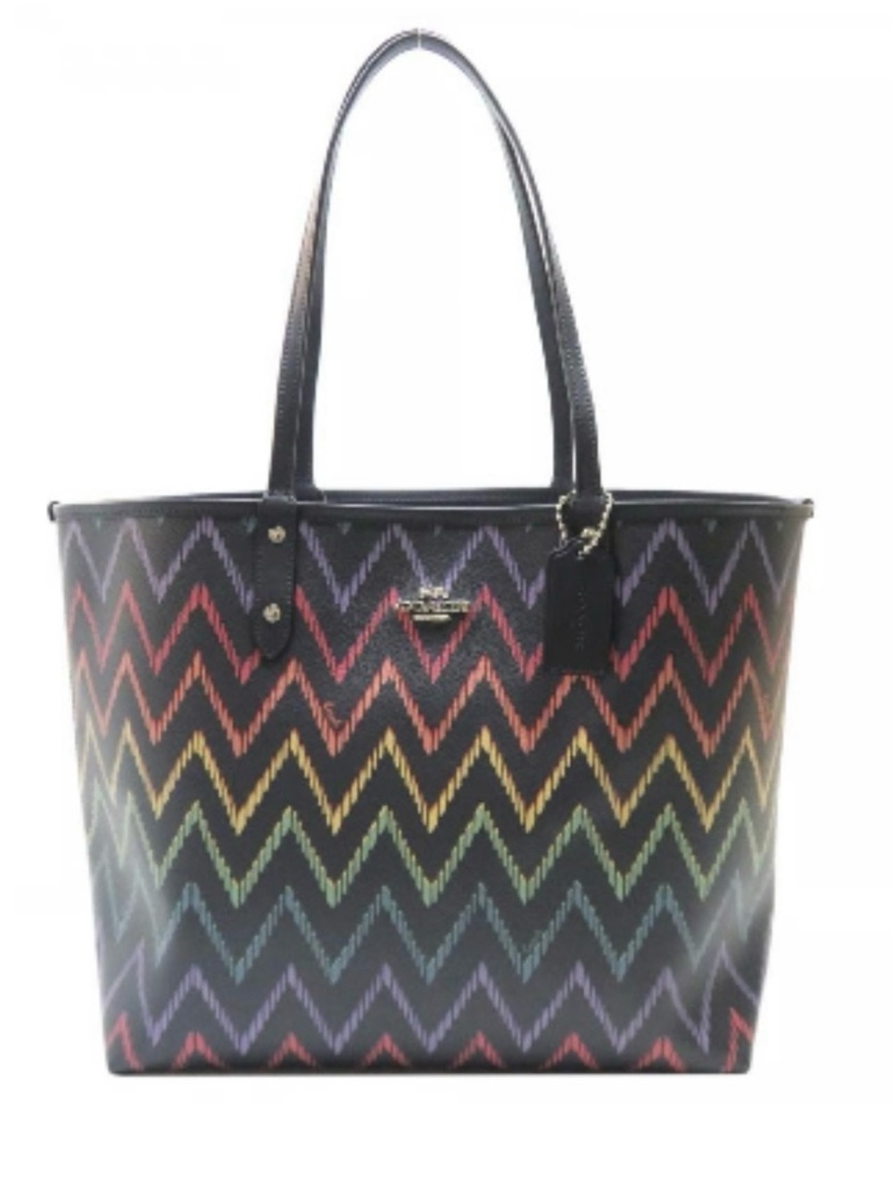 Coach geo chevron reversible city tote bag storypatch wristlet - Picture 3 of 14